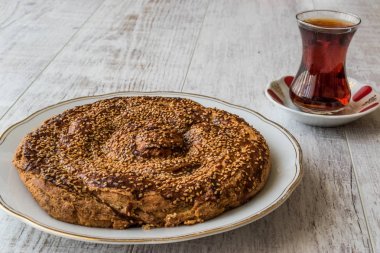 Tahin ve susam ile Türk hamur işleri / pizza çekirdek