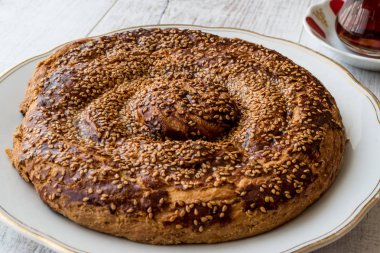 Tahin ve susam ile Türk hamur işleri / pizza çekirdek