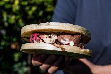 Halva ice cream sandwich / Kagit helva arasi dondurma.