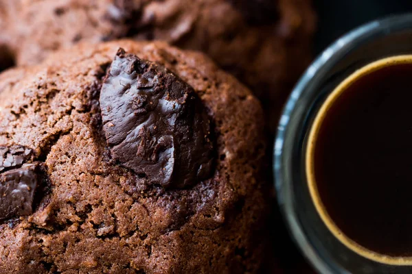 Brownie Chocolate Galletas con espresso — Foto de Stock