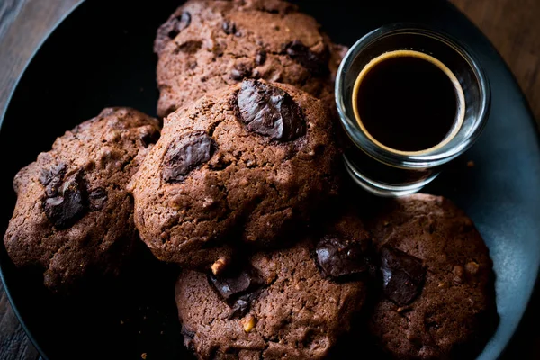 Brownie van chocolade koekjes met espresso — Stockfoto