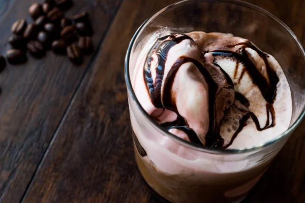 Affogato coffee and ice cream in glass. — Stock Photo, Image