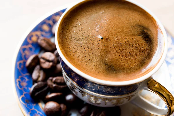 Traditional Turkish coffee with Beans. — Stock Photo, Image