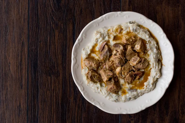 Comida Turca Hunkar Begendi hecha con Berenjena y Carne. — Foto de Stock