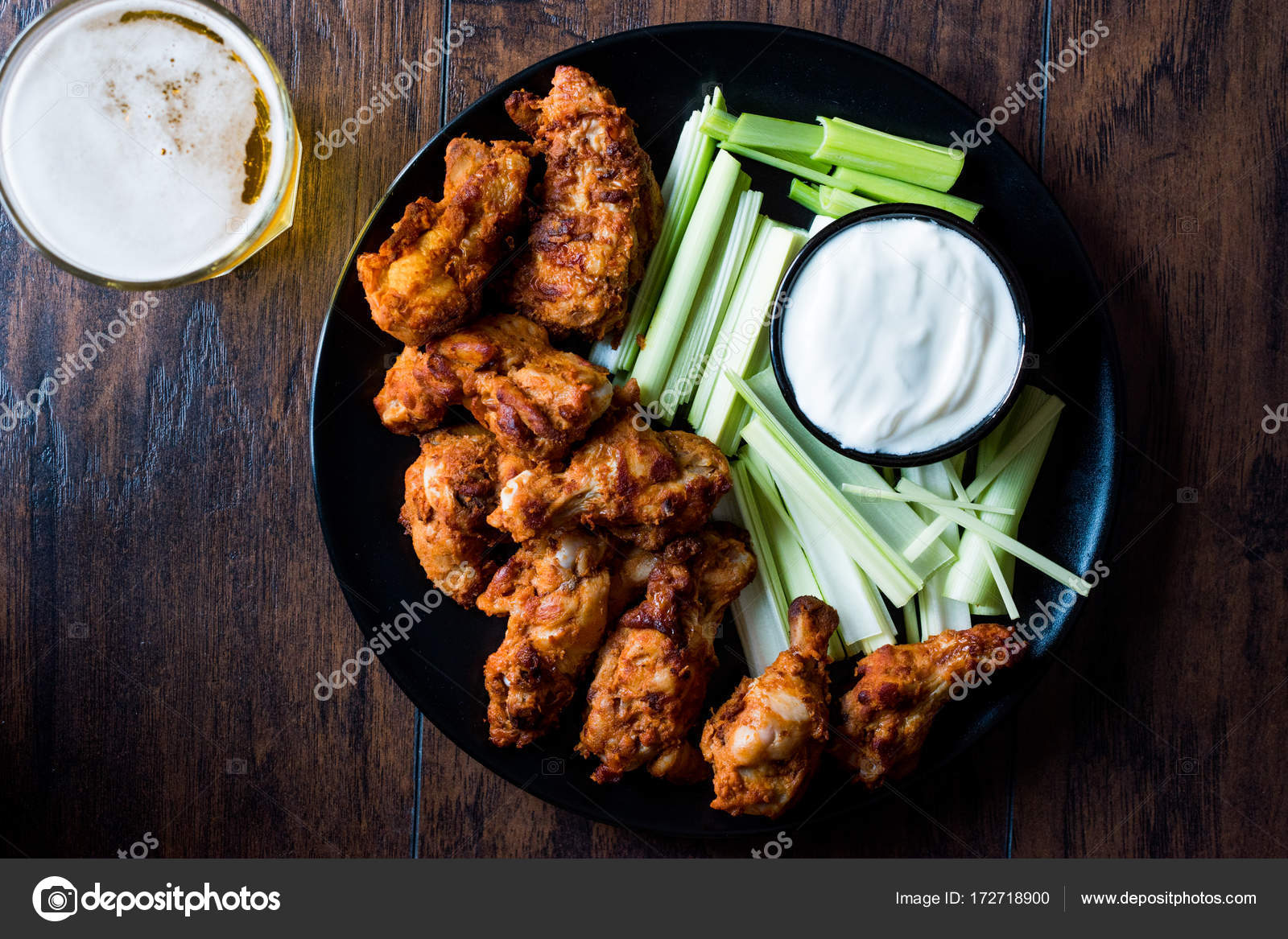 Buffalo Wings with Dip Sauce and Beer Stock Photo by ©Alp_Aksoy 172718900