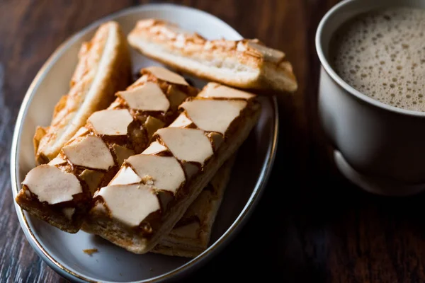 Pâtisserie Feuilletée Biscuits Italiens Glacés Cappuccino Café Sfogliatine — Photo