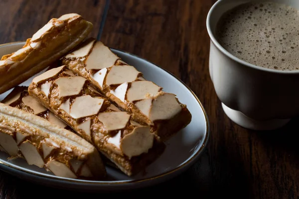 Pâtisserie Feuilletée Biscuits Italiens Glacés Cappuccino Café Sfogliatine — Photo