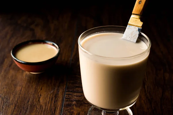 Latte Miscelato Con Tahini Tahin Tahinli Sut — Foto Stock