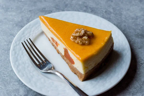 Pumpkin Cheesecake with Walnut and Caramel icing