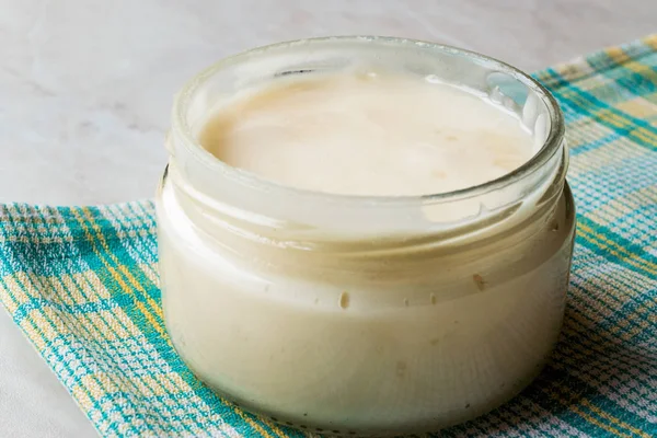 Mastic Gum Paste Pudding Custard in Jar — Stock Photo, Image