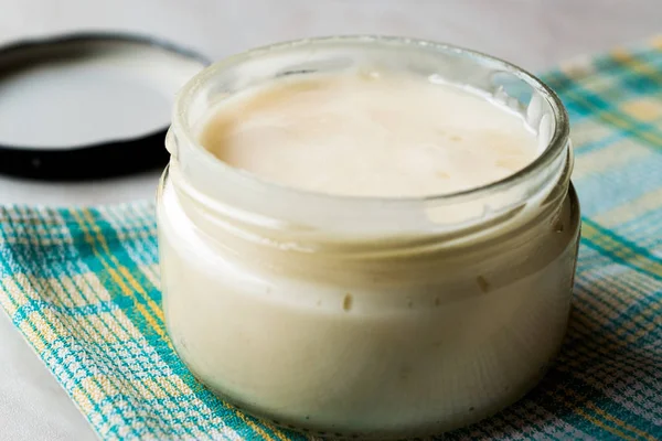 Mastic Gum Paste Pudding Custard in Jar — Stock Photo, Image