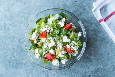 Homemade Fresh Salad with Turkish Cokelek / Cottage Cheese clipart