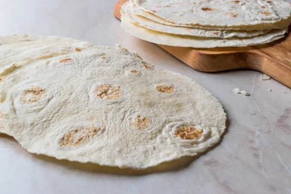 Homemade Mexican Tortillas for Tostada — Stock Photo, Image