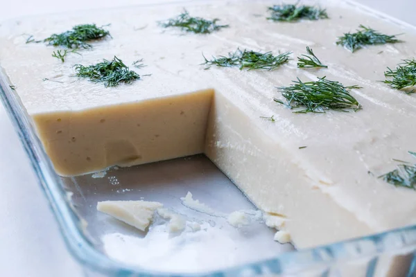 Turkish Appetizer Fava with dill and olive oil / Dry Bean Puree / Split Peas. — Stock Photo, Image