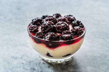 Blackberry ve Yoğurtlu Kefir Parfait.