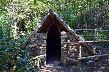 Cottage ormanda Montseny dağlar