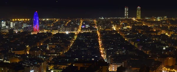 Panoramische Nachtstädte — Stockfoto