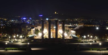 Konferans gece kaynağına su ve Plaza İspanya 
