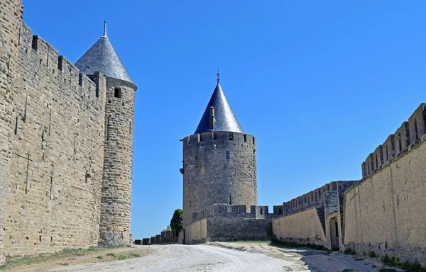 Carcassonne, oraș medieval cu pereți — Fotografie, imagine de stoc