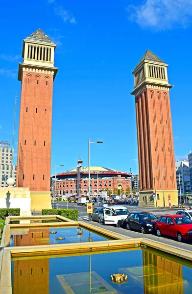 Benátské Věže Barceloně Espaa Plaza — Stock fotografie