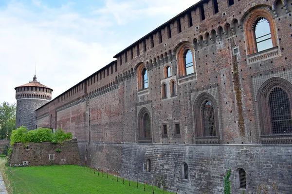 Замок Сфорцеско Мілані Італь — стокове фото