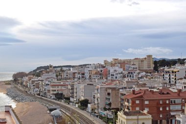 San Pol de Mar Barcelona 'nın manzara plajları İspanya