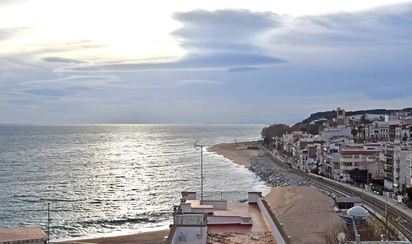 San Pol de Mar Barcelona 'nın manzara plajları İspanya