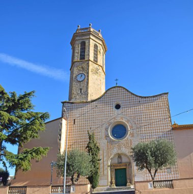 Pineda de Mar Barcelona İspanya 'daki Santa Maria Kilisesi