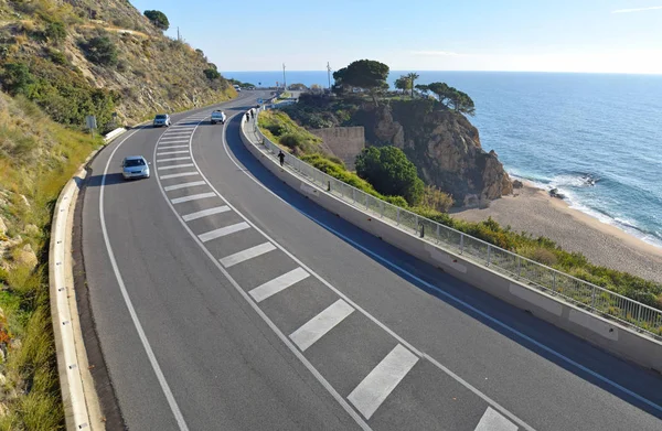 Jalan Dan Tebing Calella Costa Spanyol — Stok Foto