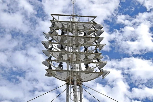 Torre Iluminação Artificial Área Esportes — Fotografia de Stock