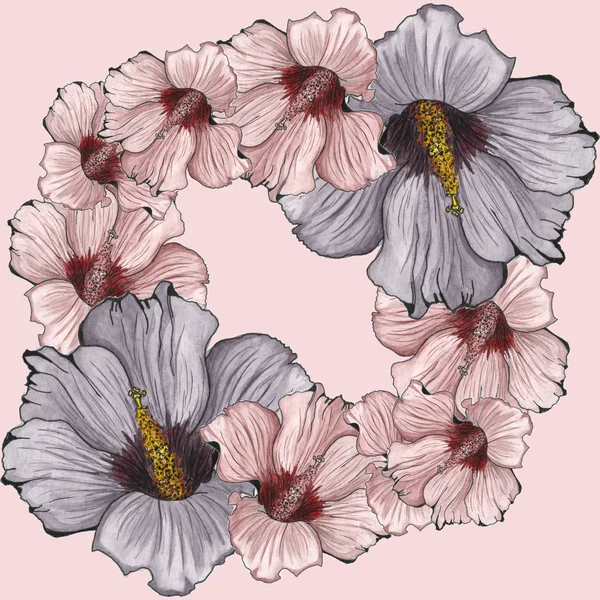Muster mit Blumen. Aquarell florale Illustration — Stockfoto