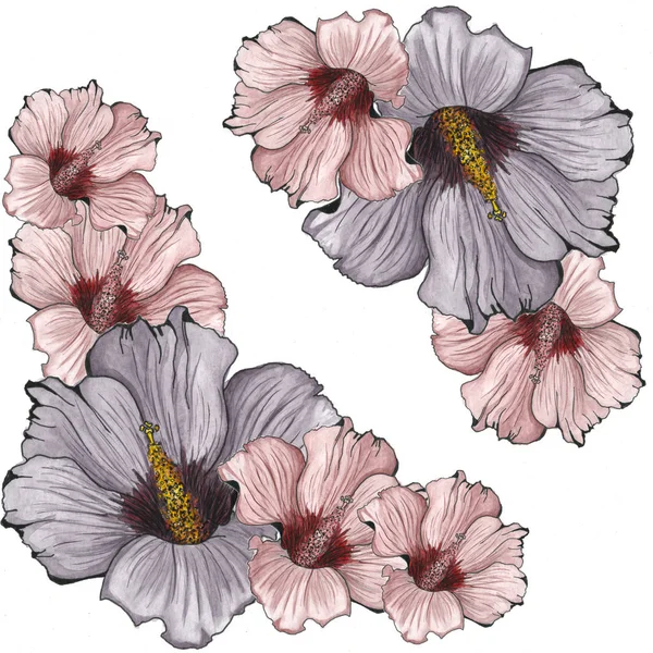 Muster mit Blumen. Aquarell florale Illustration — Stockfoto