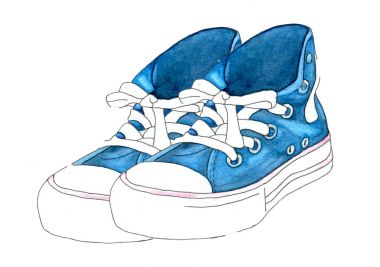 Ayakkabı ile çizilen illüstrasyon el