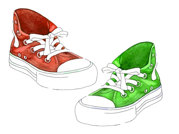 Ayakkabı ile çizilen illüstrasyon el
