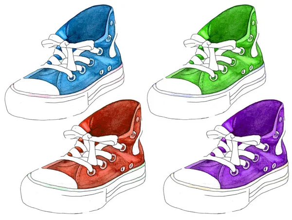 Ilustração desenhada à mão com sapatos — Fotografia de Stock