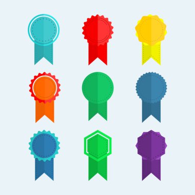 rozetleri ile farklı renkler ve şekiller