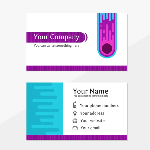 Business card with purple and blue colors — Stock Vector