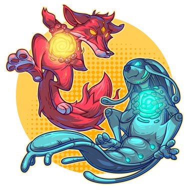 Vektör çizim karikatür canavarlar