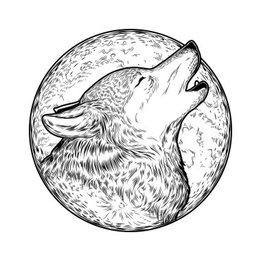 Uluyan kurt vektör çizim