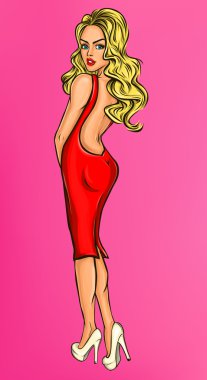 Sarışın seksi pin vektör çizim