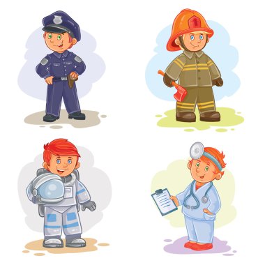 Küçük çocukların farklı meslek Vector Icons set
