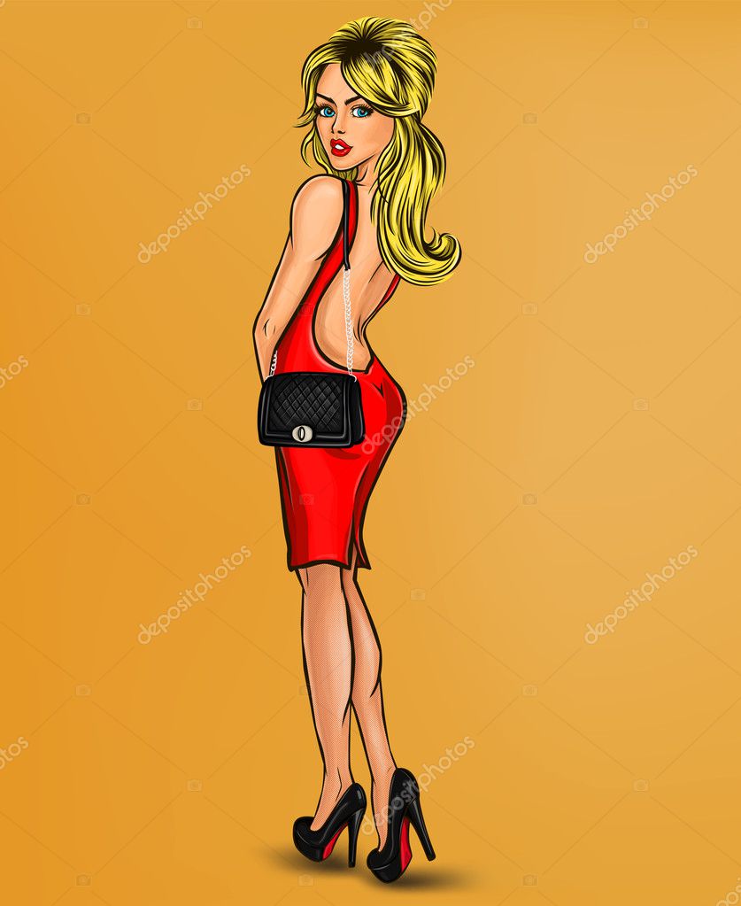 Vector Illustration Of Sexy Pin Up Blonde — Stock Vector © Vectorpocket