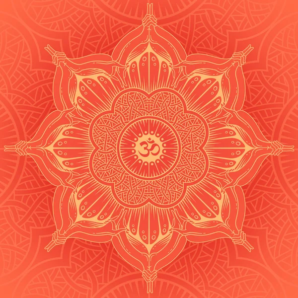 Vector bakgrund runda Yoga mandala. — Stock vektor