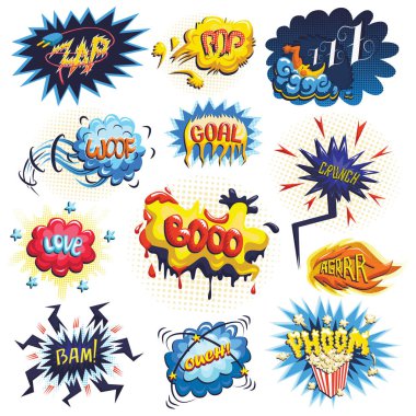 Çizgi roman simgelerin vektör ayarla