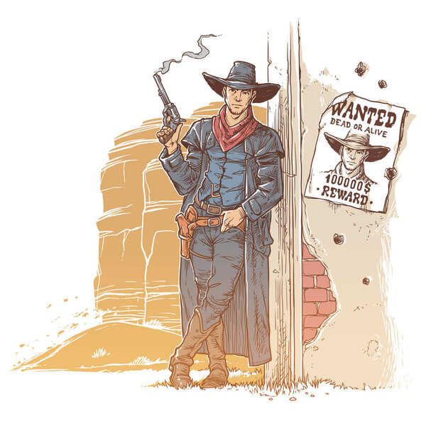 Грабитель с дымящимся пистолетом
