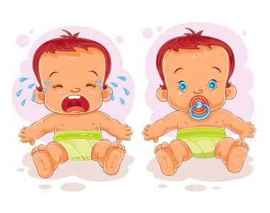 Vektör çizim iki bebek bezli