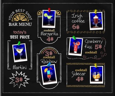 Tasarım menüsünden kurumsal tarzı kokteyl bar için.