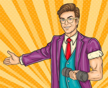 Pop art adam açılış spor salonuna davet ediyor
