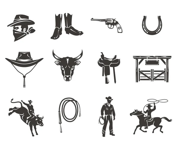 Ikony nastavit rodeo — Stockový vektor
