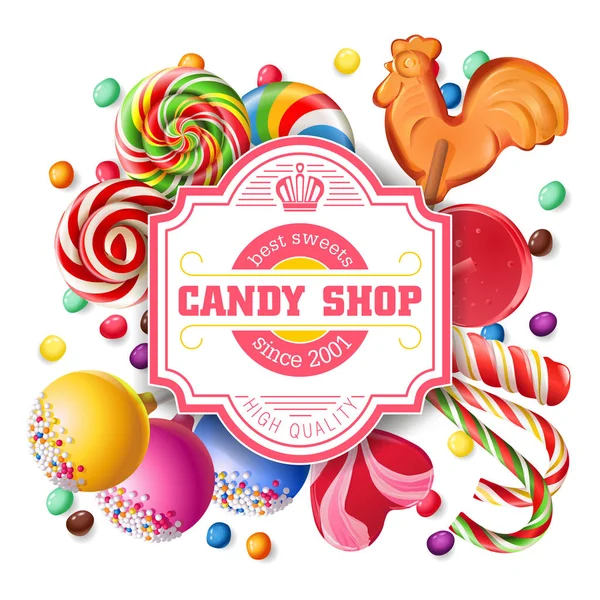 Vetor ilustração fundo de doces —  Vetores de Stock